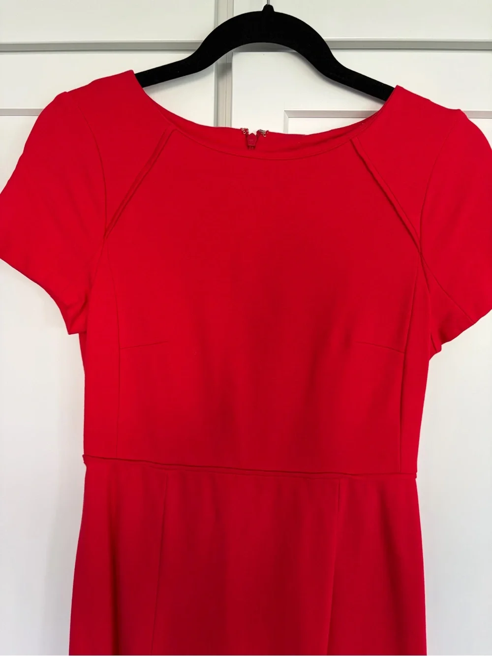 J. Crew Red Short-Sleeve Fit & Flare Mini Dress